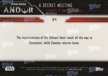 2022 Topps Now Star Wars: Andor #31 A Secret Meeting Back