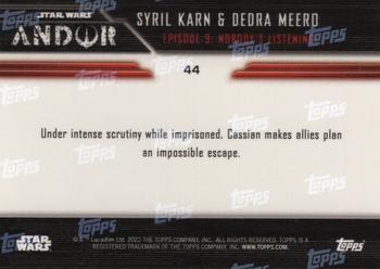 2022 Topps Now Star Wars: Andor #44 Syril Karn & Dedra Meero Back