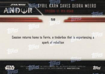 2022 Topps Now Star Wars: Andor #58 Syril Karn Saves Dedra Meero Back