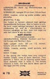 1969 Dandy Gum H Wild Animals (A) (Danish/English) #78 Ruff Back