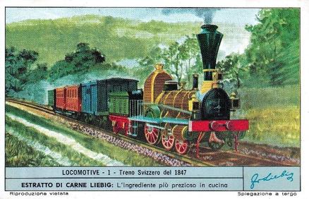 1969 Liebig Locomotive - Locomotives (Italian Text)(F1834, S1837) #1 Treno Svizzero del 1847 Front