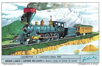 1969 Liebig Locomotive - Locomotives (Italian Text)(F1834, S1837) #3 Locomotiva Genoa 1885 Front