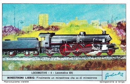 1969 Liebig Locomotive - Locomotives (Italian Text)(F1834, S1837) #4 Locomotiva 691 Front