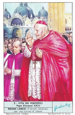 1967 Liebig Vita dei Pontefici Papa Giovanni XXIII (The life of Pope Giovanni XXIII) (Italian Text) (F1823, S1825) #3 Patriarca di Venezia Front