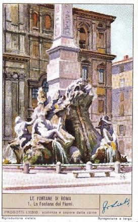 1938 Liebig Le fontane di Roma - The fountains of Rome (Italian Text) (F1367, S1376) #1 La fontana dei Fiumi Front