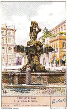 1938 Liebig Le fontane di Roma - The fountains of Rome (Italian Text) (F1367, S1376) #3 La fontana del Tritone Front