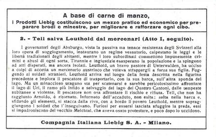 1938 Liebig Guglielmo Tell - Opera di Rossini - William Tell (Opera) (Italian Text) (F1372, S1386) #2 Tell salva Leuchold dai mercenari (Atto I, seguito) Back