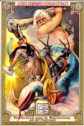 1894 Liebig Scandinavian Mythology (German Text)(F415 S412) #NNO Thor Front