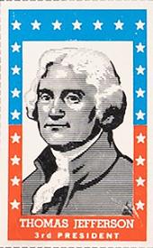 1960 Bazooka U.S. Presidents (R711-28) #NNO Thomas Jefferson Front