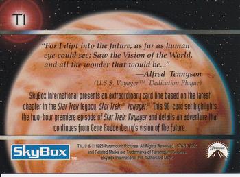 1995 SkyBox Star Trek: Voyager Season One Series One - Title Card #T1 Title Card Back