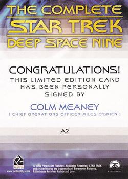 2003 Rittenhouse The Complete Star Trek Deep Space Nine - Autographs #A2 Colm Meaney Back