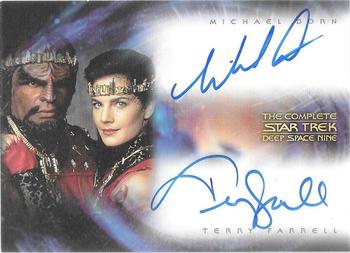 2003 Rittenhouse The Complete Star Trek Deep Space Nine - Dual Autographs #DA1 Michael Dorn / Terry Farrell Front