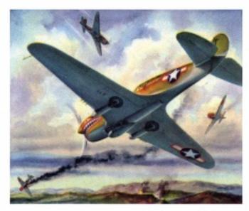 1942 Coca-Cola America's Fighting Planes #NNO Curtiss P-40 Warhawk Front