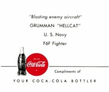 1942 Coca-Cola America's Fighting Planes #NNO Grumman F6F Hellcat Back