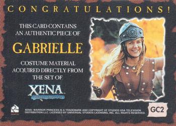 2001 Rittenhouse Xena Season 6 - Gabrielle Costumes #GC2 Gabrielle Back
