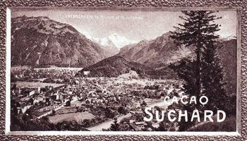 1934 Suchard La Suisse pittoresque (Map of Switzerland on back) #80 Interlaken - Le Monch et la Jungfrau Front