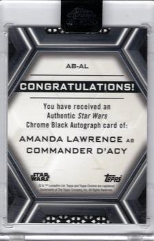 2022 Topps Chrome Black Star Wars - Autographs Design B #AB-AL Amanda Lawrence Back