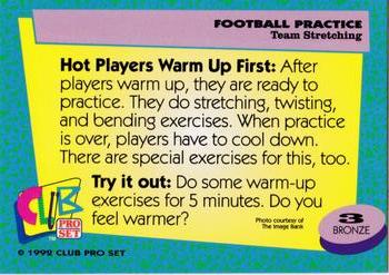 1992 Club Pro Set Football Practice #3 Team Stretching Back