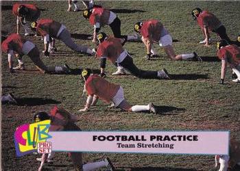 1992 Club Pro Set Football Practice #3 Team Stretching Front