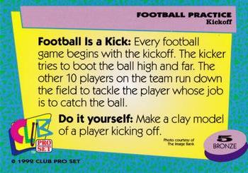 1992 Club Pro Set Football Practice #5 Kickoff Back