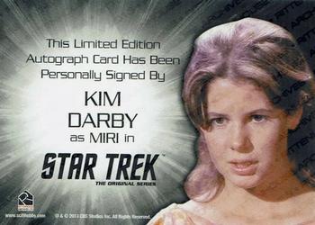 2016 Rittenhouse Star Trek The Original Series 50th Anniversary - Silver Series Autographs #NNO Kim Darby Back