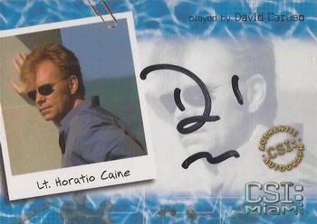 2004 Strictly Ink CSI Miami Series 1 - Autograph Cards #MI-A1 David Caruso Front