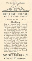 1936 Godfrey Phillips British Birds and Their Eggs #5 Chaffinch Back