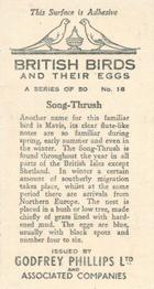 1936 Godfrey Phillips British Birds and Their Eggs #18 Song-Thrush Back