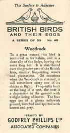 1936 Godfrey Phillips British Birds and Their Eggs #48 Woodcock Back