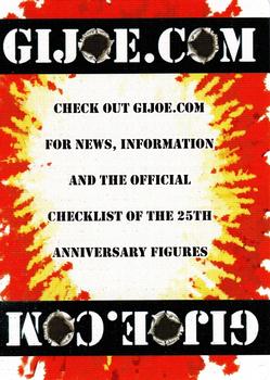 2007 G.I. Joe 25th Anniversary Playing Cards #NNO 25th Anniversary Back
