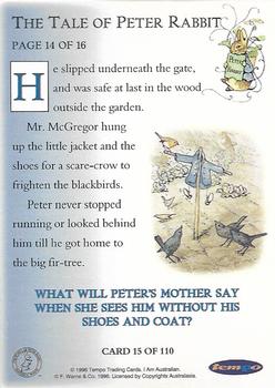 1996 Beatrix Potter's Peter Rabbit and Friends #15 The Tale of Peter Rabbit: Page 14 of 16 Back