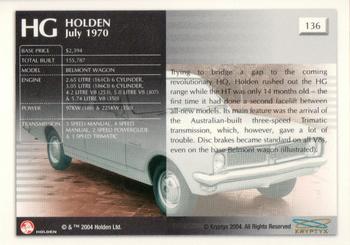 2004 Kryptyx Holden Master Collection; 2nd Series #136 HG Belmont Wagon Back