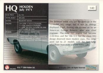 2004 Kryptyx Holden Master Collection; 2nd Series #140 HQ Belmont Sedan Back