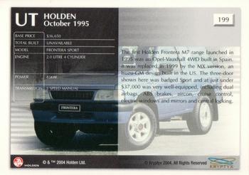 2004 Kryptyx Holden Master Collection; 2nd Series #199 Frontera Sport Back