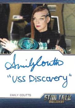 2022 Rittenhouse Star Trek: Discovery Season Three - Autographed Inscriptions (Blue Border Design) #NNO Emily Coutts Front