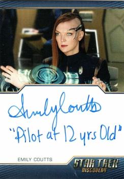 2022 Rittenhouse Star Trek: Discovery Season Three - Autographed Inscriptions (Blue Border Design) #NNO Emily Coutts Front