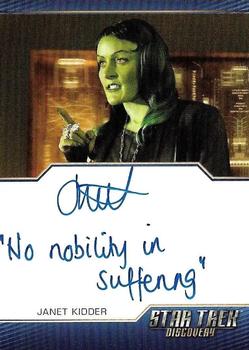 2022 Rittenhouse Star Trek: Discovery Season Three - Autographed Inscriptions (Blue Border Design) #NNO Janet Kidder Front