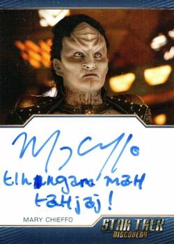 2022 Rittenhouse Star Trek: Discovery Season Three - Autographed Inscriptions (Blue Border Design) #NNO Mary Chieffo Front