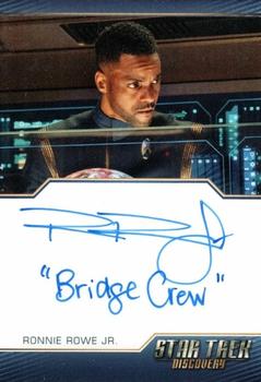 2022 Rittenhouse Star Trek: Discovery Season Three - Autographed Inscriptions (Blue Border Design) #NNO Ronnie Rowe Jr. Front