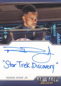 2022 Rittenhouse Star Trek: Discovery Season Three - Autographed Inscriptions (Blue Border Design) #NNO Ronnie Rowe Jr. Front