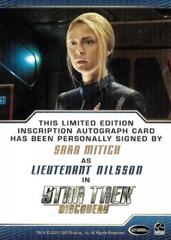 2022 Rittenhouse Star Trek: Discovery Season Three - Autographed Inscriptions (Blue Border Design) #NNO Sara Mitich Back