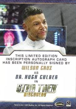 2022 Rittenhouse Star Trek: Discovery Season Three - Autographed Inscriptions (Blue Border Design) #NNO Wilson Cruz Back