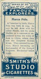 1911 F. & J. Smith's Famous Explorers #27 Marco Polo Back