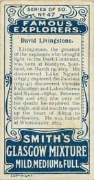 1911 F. & J. Smith's Famous Explorers #47 David Livingstone Back