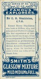 1911 F. & J. Smith's Famous Explorers #48 E. H. Shackleton Back