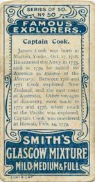 1911 F. & J. Smith's Famous Explorers #50 Captain Cook Back