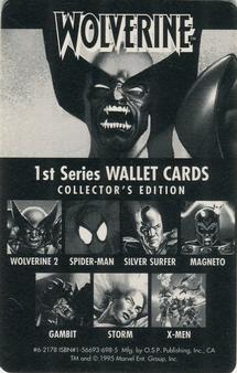 1995 Marvel Wallet Cards #NNO Wolverine 1 Back
