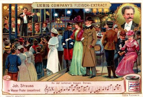 1901 Liebig Johann Strauss (Johann Strauss and His Operas) (German text) (F687, S687) #NNO Im Wiener Prater Concertirend Front