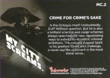 2008 Inkworks The Spirit - My City Screams #MC.2 Crime for Crime's Sake Back