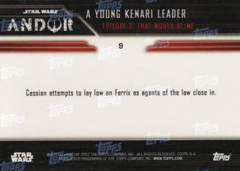 2022 Topps Now Star Wars: Andor - Blue #9 A Young Kenari Leader Back